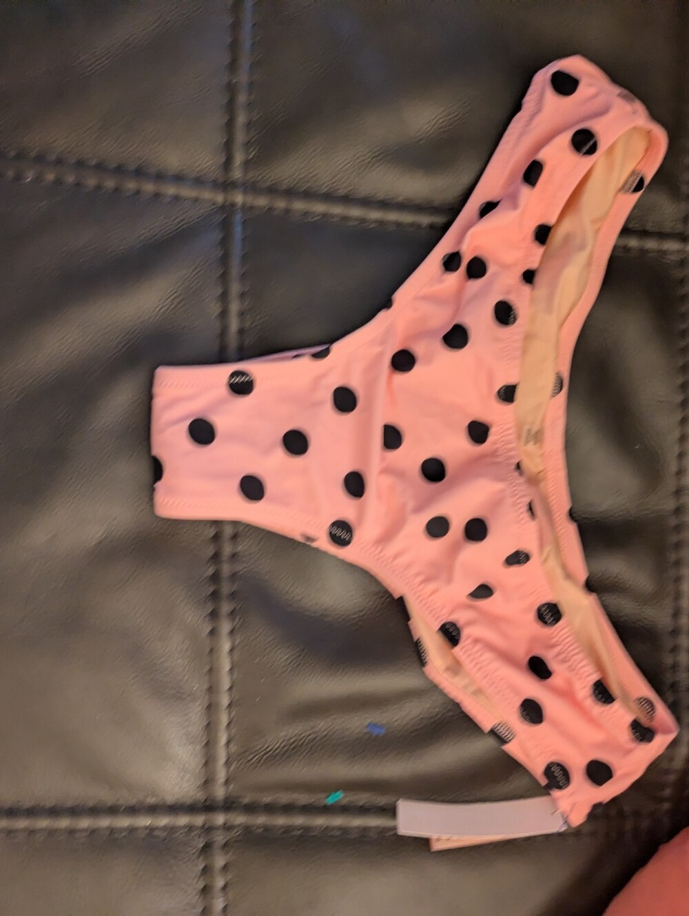 Victoria's Secret Pink Bikini Bottom with Black Polka Dots